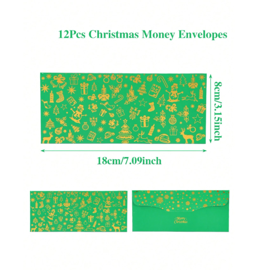 12pcs Christmas Envelopes