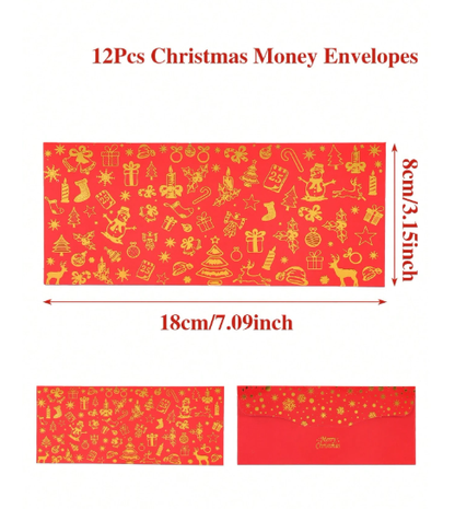 12pcs Christmas Envelopes