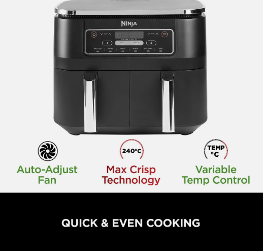 Ninja AF300UK Dual Zone Air Fryer Digital 7.6L
