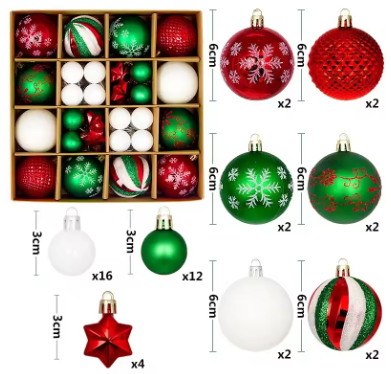44 pcs of Christmas decor